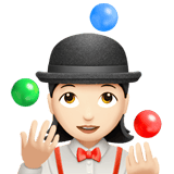 Apple design of the woman juggling: light skin tone emoji verson:ios 16.4