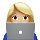 Apple design of the woman technologist: medium-light skin tone emoji verson:ios 16.4