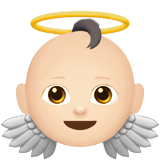 Apple design of the baby angel: light skin tone emoji verson:ios 16.4