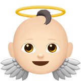 Apple design of the baby angel: light skin tone emoji verson:ios 16.4