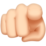 Apple Apple design of the index pointing at the viewer: light skin tone emoji verson:ios 16.4