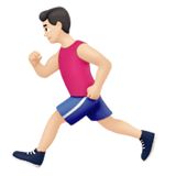 Apple design of the man running: light skin tone emoji verson:ios 16.4