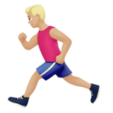 Apple design of the man running: medium-light skin tone emoji verson:ios 16.4