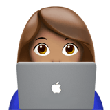 Apple design of the woman technologist: medium skin tone emoji verson:ios 16.4