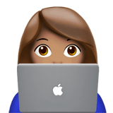 Apple design of the woman technologist: medium skin tone emoji verson:ios 16.4