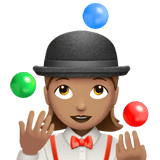 Apple design of the woman juggling: medium skin tone emoji verson:ios 16.4