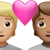 Apple design of the couple with heart: person person medium-light skin tone medium skin tone emoji verson:ios 16.4