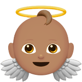 Apple design of the baby angel: medium skin tone emoji verson:ios 16.4