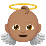 Apple design of the baby angel: medium skin tone emoji verson:ios 16.4