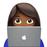 Apple design of the woman technologist: medium-dark skin tone emoji verson:ios 16.4
