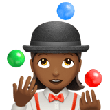 Apple design of the woman juggling: medium-dark skin tone emoji verson:ios 16.4