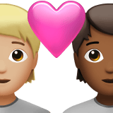 Apple design of the couple with heart: person person medium-light skin tone medium-dark skin tone emoji verson:ios 16.4