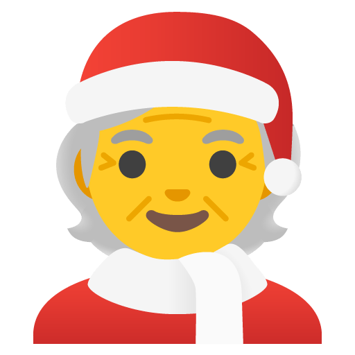 Google design of the mx claus emoji verson:Noto Color Emoji 15.0