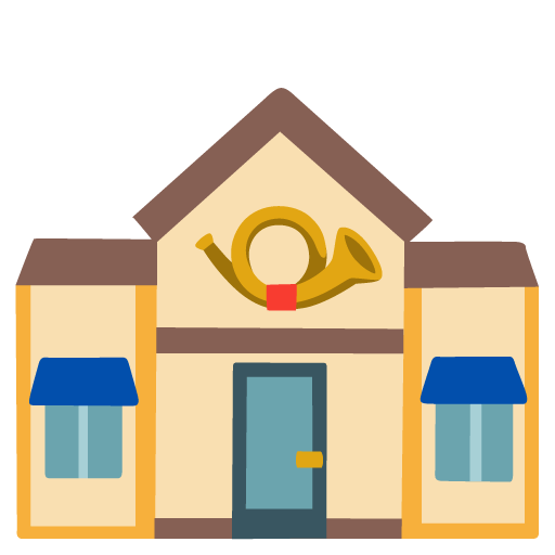 Google design of the post office emoji verson:Noto Color Emoji 15.0