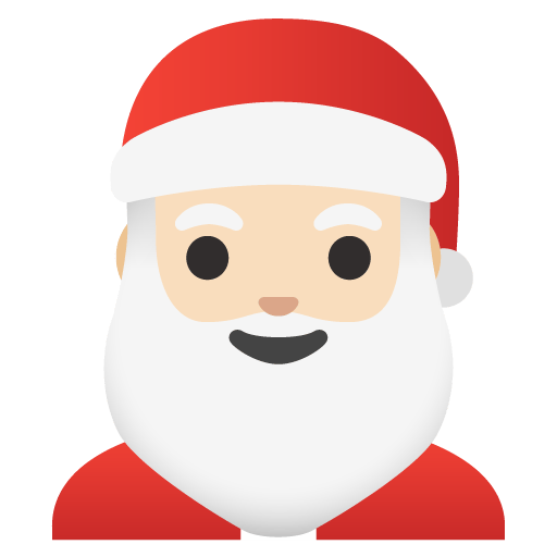 Google design of the Santa Claus: light skin tone emoji verson:Noto Color Emoji 15.0