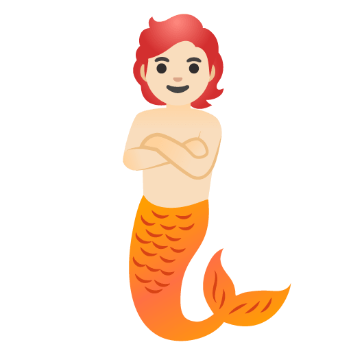 Google design of the merperson: light skin tone emoji verson:Noto Color Emoji 15.0