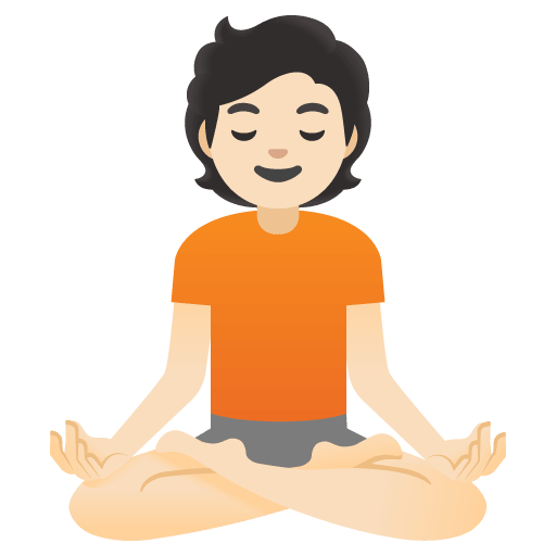 Google design of the person in lotus position: light skin tone emoji verson:Noto Color Emoji 15.0