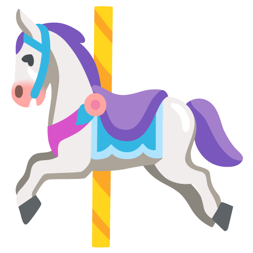 Google design of the carousel horse emoji verson:Noto Color Emoji 15.0