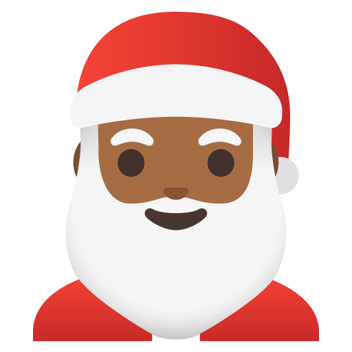 Google design of the Santa Claus: medium-dark skin tone emoji verson:Noto Color Emoji 15.0