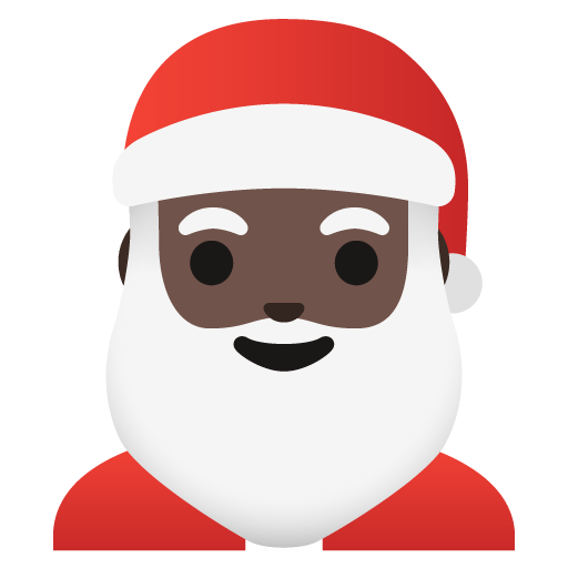 Google design of the Santa Claus: dark skin tone emoji verson:Noto Color Emoji 15.0