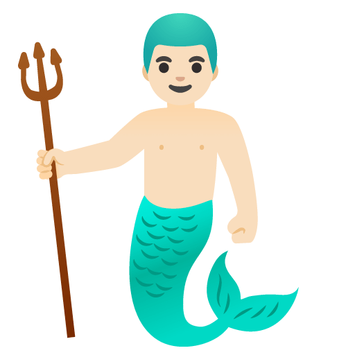 Google design of the merman: light skin tone emoji verson:Noto Color Emoji 15.0