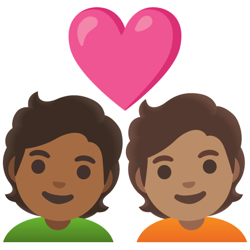 Google design of the couple with heart: person person medium-dark skin tone medium skin tone emoji verson:Noto Color Emoji 15.0