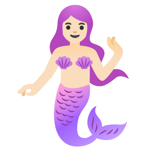 Google design of the mermaid: light skin tone emoji verson:Noto Color Emoji 15.0