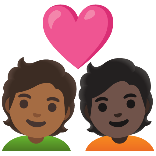 Google design of the couple with heart: person person medium-dark skin tone dark skin tone emoji verson:Noto Color Emoji 15.0