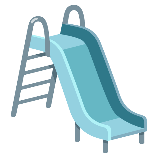 Google design of the playground slide emoji verson:Noto Color Emoji 15.0