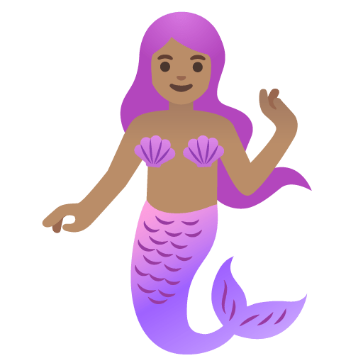 Google design of the mermaid: medium skin tone emoji verson:Noto Color Emoji 15.0