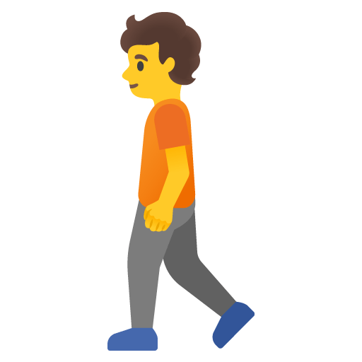 Google design of the person walking emoji verson:Noto Color Emoji 15.0