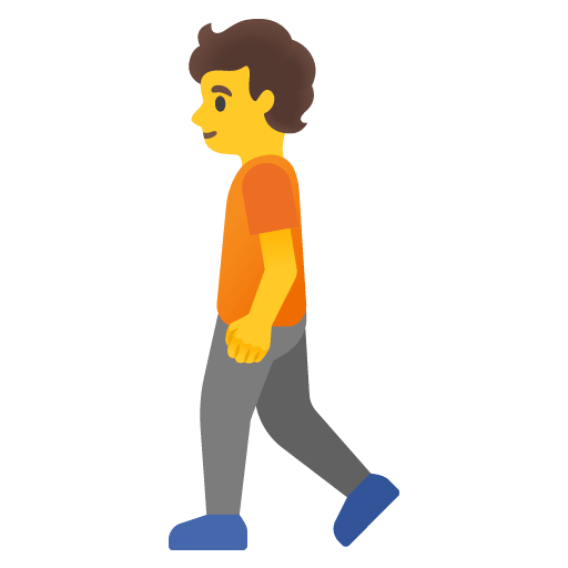 Google design of the person walking emoji verson:Noto Color Emoji 15.0