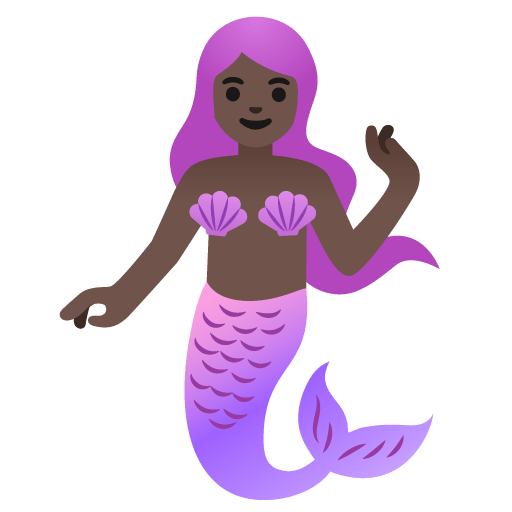 Google design of the mermaid: dark skin tone emoji verson:Noto Color Emoji 15.0