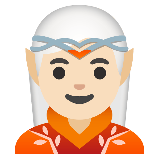 Google design of the elf: light skin tone emoji verson:Noto Color Emoji 15.0