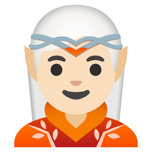 Google design of the elf: light skin tone emoji verson:Noto Color Emoji 15.0