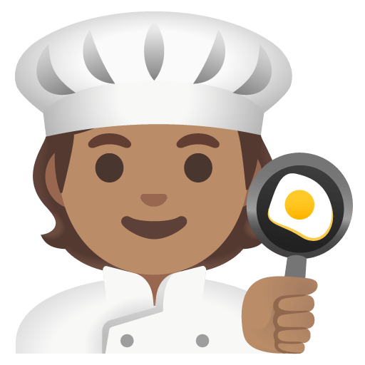 Google design of the cook: medium skin tone emoji verson:Noto Color Emoji 15.0