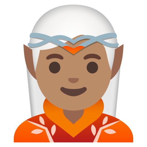 Google design of the elf: medium skin tone emoji verson:Noto Color Emoji 15.0