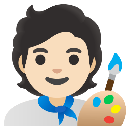 Google design of the artist: light skin tone emoji verson:Noto Color Emoji 15.0