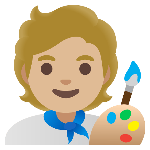 Google design of the artist: medium-light skin tone emoji verson:Noto Color Emoji 15.0