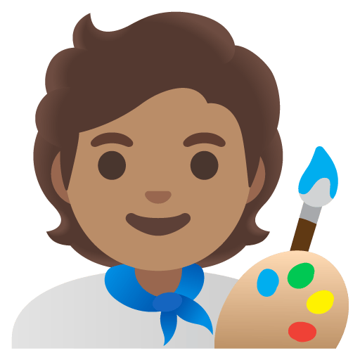 Google design of the artist: medium skin tone emoji verson:Noto Color Emoji 15.0