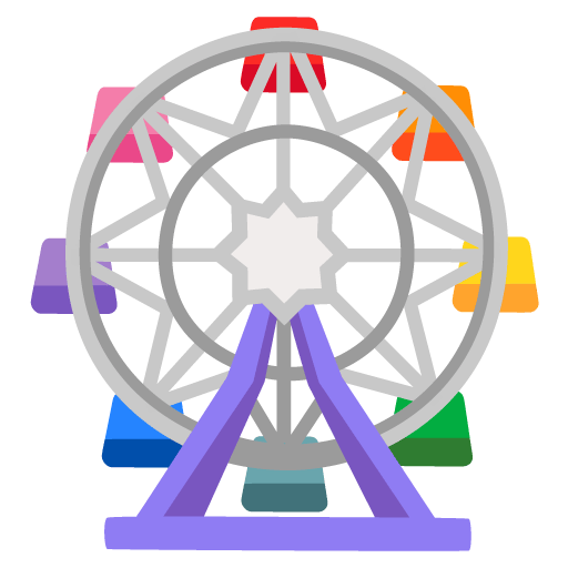 Google design of the ferris wheel emoji verson:Noto Color Emoji 15.0