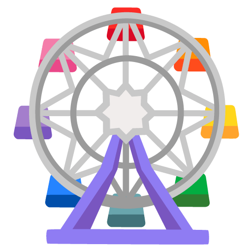 Google design of the ferris wheel emoji verson:Noto Color Emoji 15.0