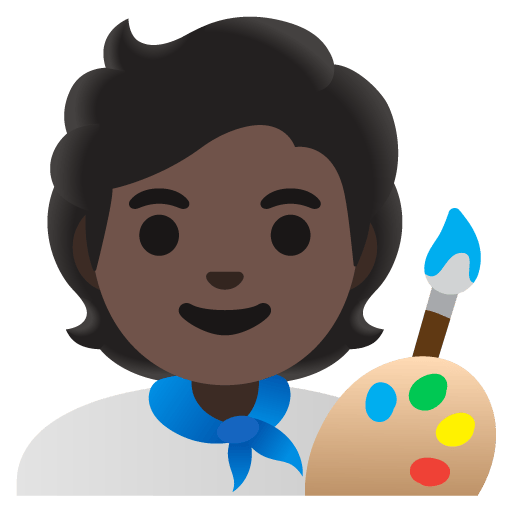 Google design of the artist: dark skin tone emoji verson:Noto Color Emoji 15.0