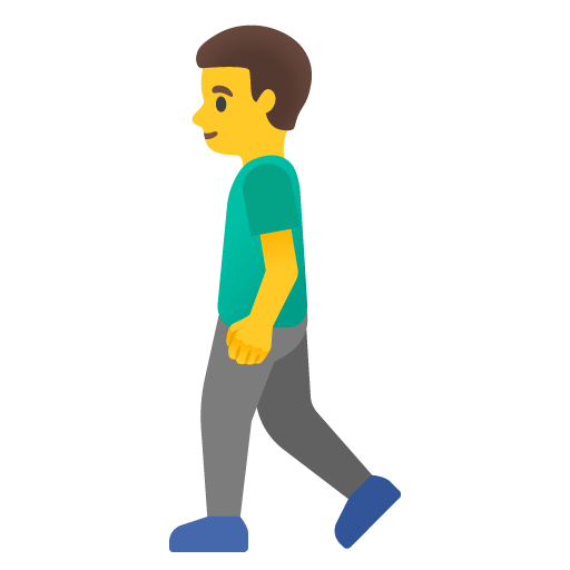 Google design of the man walking emoji verson:Noto Color Emoji 15.0