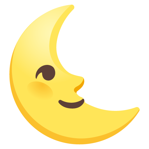 Google design of the last quarter moon face emoji verson:Noto Color Emoji 15.0