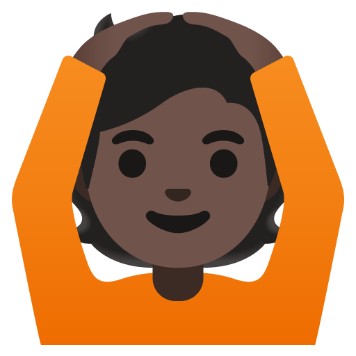 Google design of the person gesturing OK: dark skin tone emoji verson:Noto Color Emoji 15.0