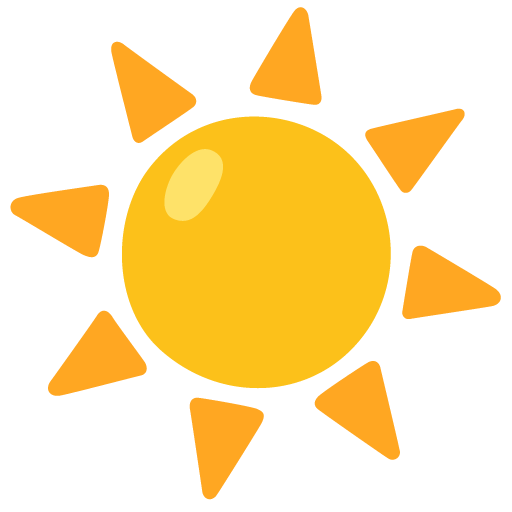 Google design of the sun emoji verson:Noto Color Emoji 15.0
