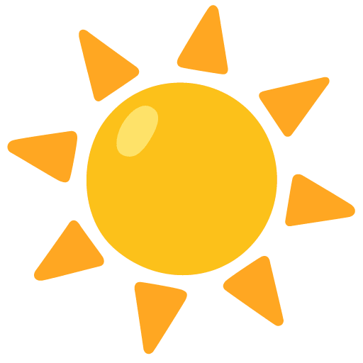 Google design of the sun emoji verson:Noto Color Emoji 15.0