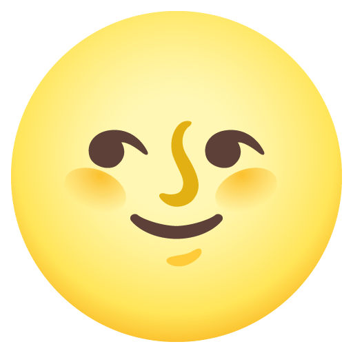 Google design of the full moon face emoji verson:Noto Color Emoji 15.0