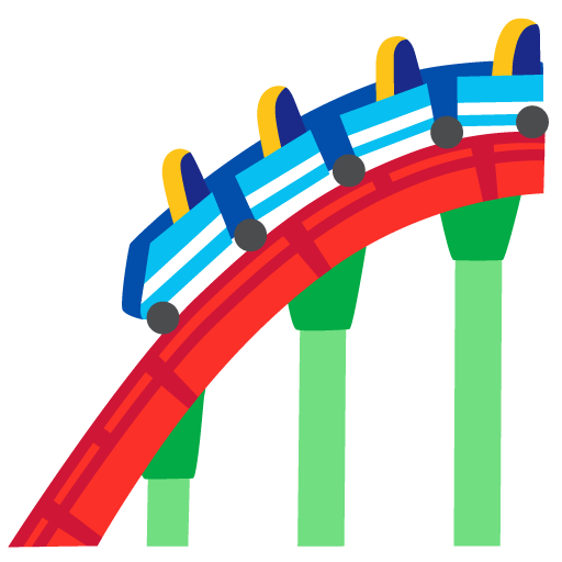 Google design of the roller coaster emoji verson:Noto Color Emoji 15.0